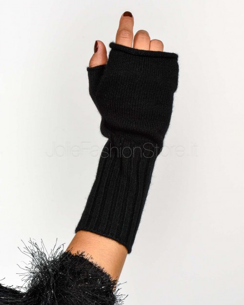 Not Shy Guanti Senza Dita in Cashmere Nero Modello Alexine  ALEXINE NOIR