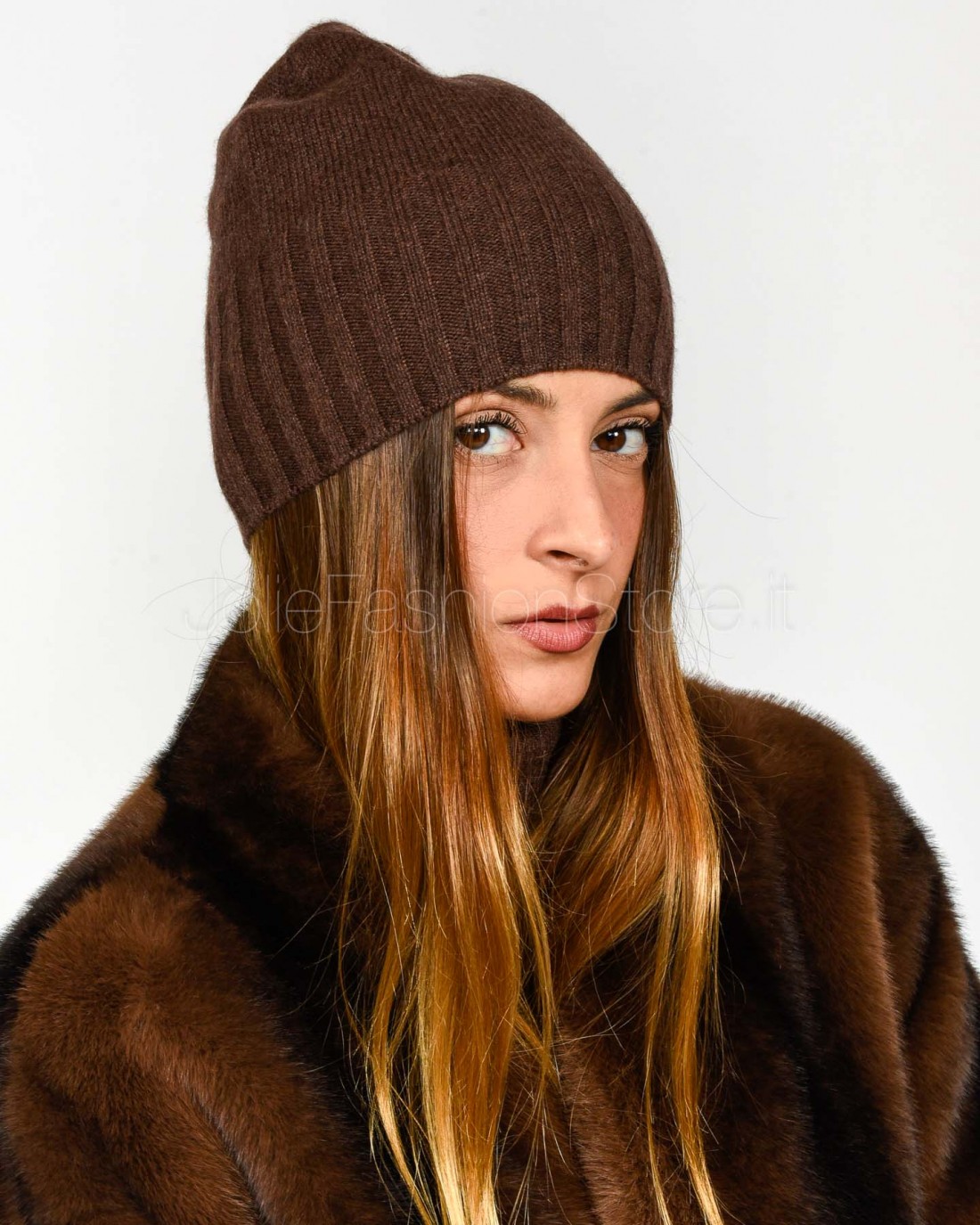 Not Shy Cappello in Cashmere Coffee Modello Ines  INES COFFEE