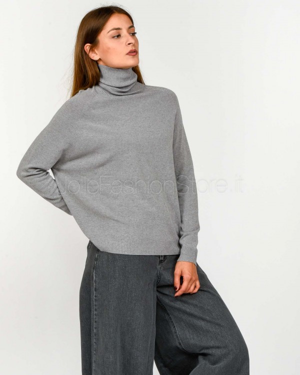 Solo Tre Maglia Collo Alto Grigio  M3F0108 FU 93S ALLUMINIO