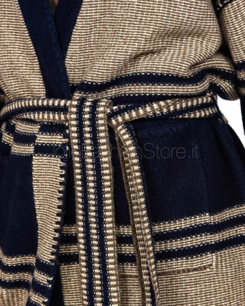 Not Shy Cardigan Lungo Lana/Cashmere Marine/Terre Fumee  YSEE MARINE TERRE FUMEE
