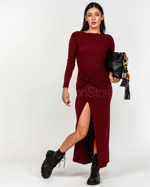 Patrizia Pepe Abito Con Drappeggio Purple Red  2A2963 J333 M536