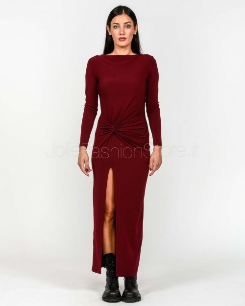 Patrizia Pepe Abito Con Drappeggio Purple Red  2A2963 J333 M536