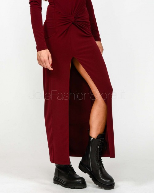 Patrizia Pepe Abito Con Drappeggio Purple Red  2A2963 J333 M536