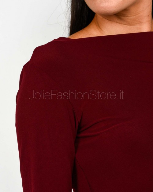Patrizia Pepe Abito Con Drappeggio Purple Red  2A2963 J333 M536