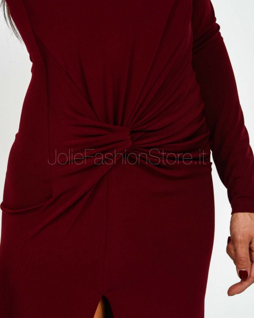 Patrizia Pepe Abito Con Drappeggio Purple Red  2A2963 J333 M536