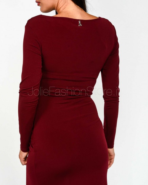 Patrizia Pepe Abito Con Drappeggio Purple Red  2A2963 J333 M536