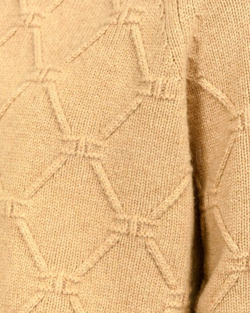Elisabetta Franchi Pullover in Maglia con Losanghe Jacquard Honey  MK55T57E2 EA2
