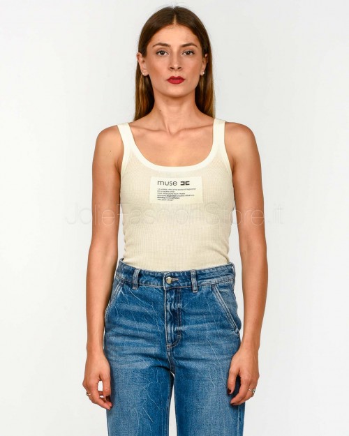 Elisabetta Franchi Canotta Milk  TK63B57E2 DZ9