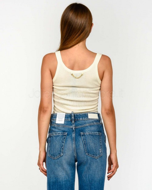 Elisabetta Franchi Canotta "MUSE" in Lana Milk  TK63B57E2 DZ9
