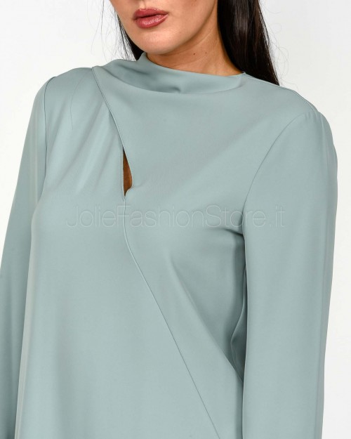 Patrizia Pepe Abito Con Sciarpa Silver Green  2A2967 A454 G618