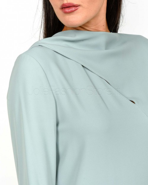 Patrizia Pepe Abito Con Sciarpa Silver Green  2A2967 A454 G618