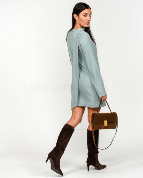 Patrizia Pepe Abito Con Sciarpa Silver Green  2A2967 A454 G618