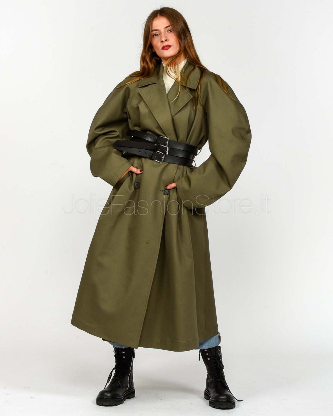 Meimeij Trench Con Cintura Mility