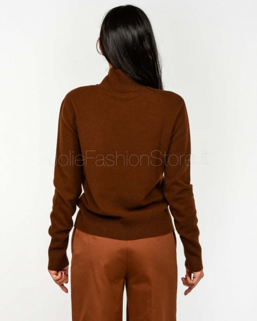 Patrizia Pepe Maglia Collo Alto Earth Brown Cashmere  8K0319 K247 B838