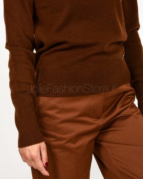 Patrizia Pepe Maglia Collo Alto Earth Brown Cashmere  8K0319 K247 B838