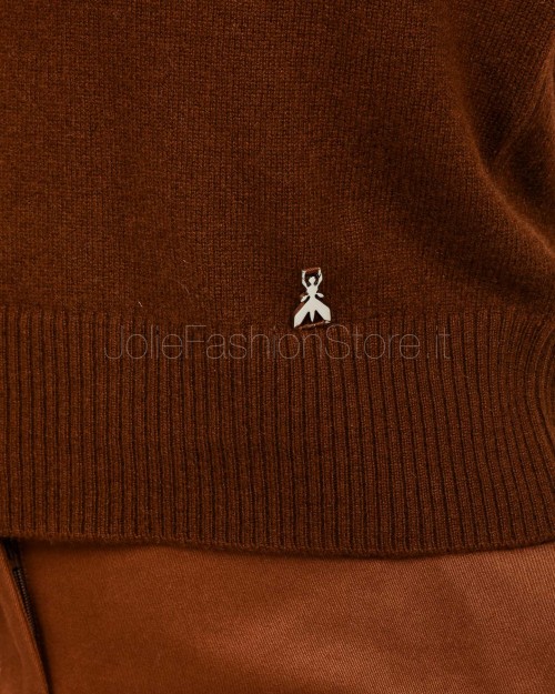 Patrizia Pepe Maglia Collo Alto Earth Brown Cashmere  8K0319 K247 B838