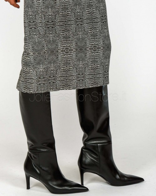 Elisabetta Franchi Gonna in Viscosa Con Stampa Pitone Nero  GO14157E2 110