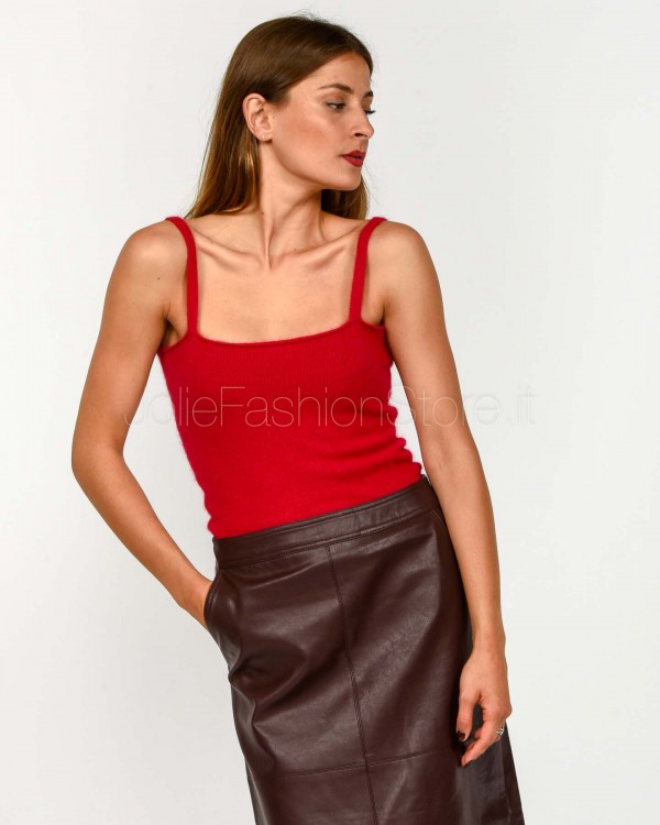 Solo Tre Top Misto Lana Rosso