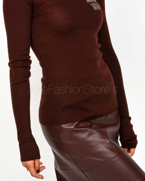 Elisabetta Franchi Dolcevita con Dettaglio Lettering Merlot  MK43B57E2 EA4