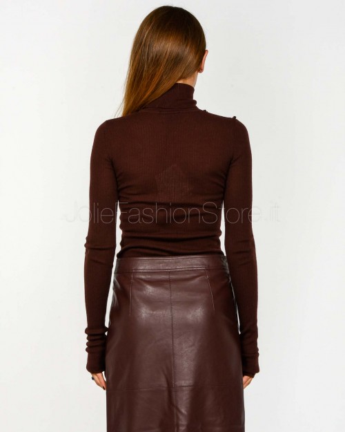 Elisabetta Franchi Dolcevita con Dettaglio Lettering Merlot  MK43B57E2 EA4