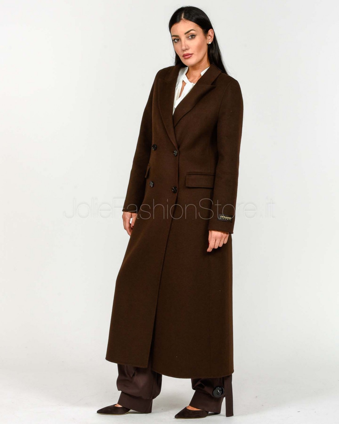 Ermanno Cappotto Doppiopetto Moro/Nero
