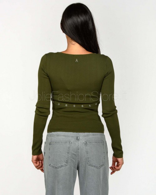 Patrizia Pepe Maglia Con Cinturino Ivy Green  8K0309 K274 G608