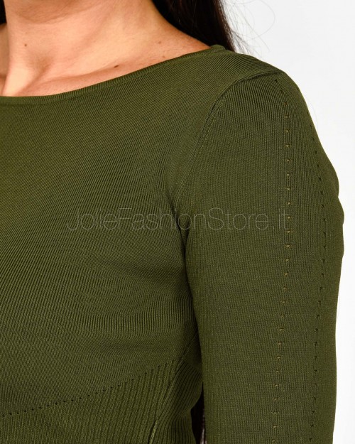 Patrizia Pepe Maglia Con Cinturino Ivy Green  8K0309 K274 G608