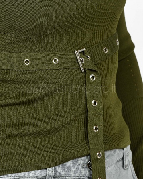 Patrizia Pepe Maglia Con Cinturino Ivy Green  8K0309 K274 G608