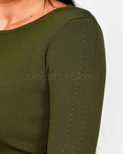 Patrizia Pepe Maglia Con Cinturino Ivy Green  8K0309 K274 G608