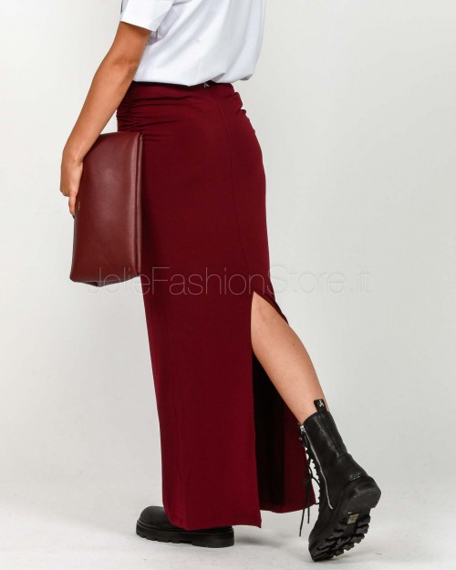 Patrizia Pepe Gonna Lunga Con Drappeggio Purple Red  2G1032 J333 M536