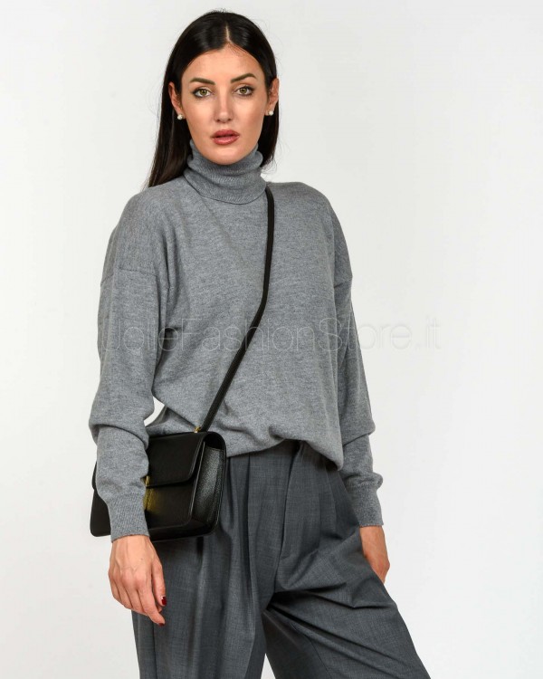 Solo Tre Maglia Collo Alto In Lana Grigio  M3F0046 FU 93S ALLUMINIO