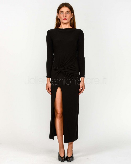 Patrizia Pepe Abito Con Drappeggio Nero  2A2963 J333 K103
