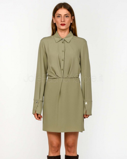 Patrizia Pepe Abito Chemisier in Crêpe Winter Greige  2A2976 A655 B848