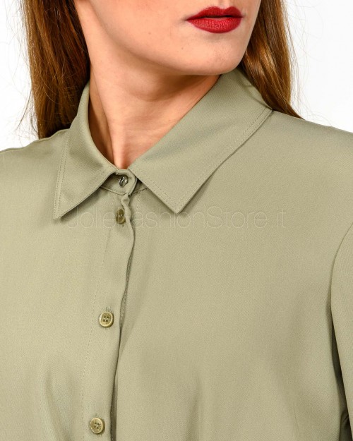 Patrizia Pepe Abito Chemisier in Crêpe Winter Greige  2A2976 A655 B848