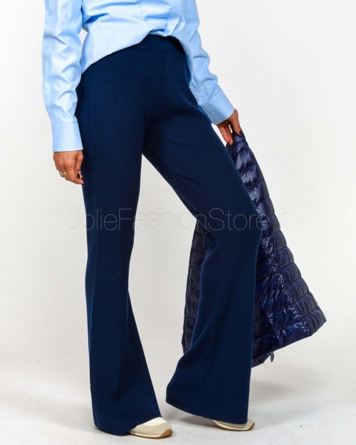 Not Shy Blue Ribbed Knit Trousers  4503105 MARINE