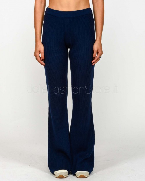 Not Shy Blue Ribbed Knit Trousers  4503105 MARINE