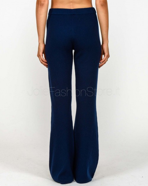 Not Shy Blue Ribbed Knit Trousers  4503105 MARINE