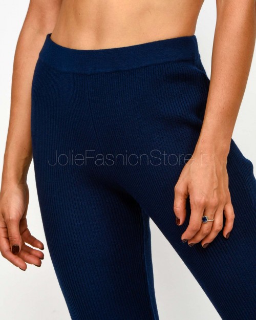Not Shy Blue Ribbed Knit Trousers  4503105 MARINE