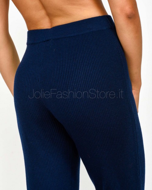 Not Shy Blue Ribbed Knit Trousers  4503105 MARINE
