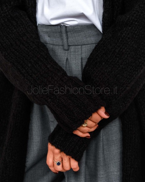 Meimeij Cardigan Lungo Nero  M5IZ90 100