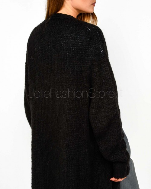 Meimeij Cardigan Lungo Nero  M5IZ90 100