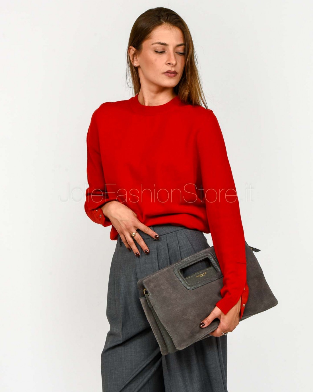 Solo Tre Maglione Girocollo Rosso