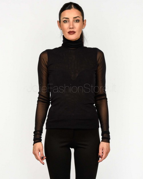 Meimeij Maglia Collo Alto Nero  M5FO11 100
