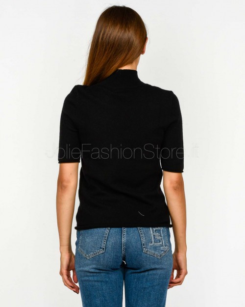 Not Shy Maglia Maniche Corte in Cashmere Nero Modello Madaleine  MADALEINE NOIR