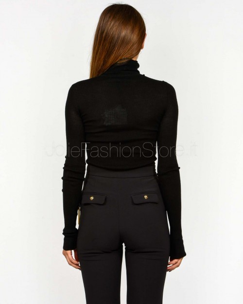 Elisabetta Franchi Dolcevita con Dettaglio Lettering Nero  MK43B57E2 110
