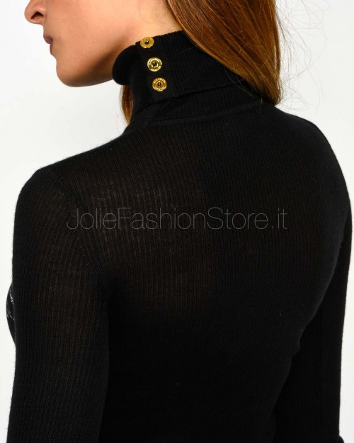 Elisabetta Franchi Dolcevita con Dettaglio Lettering Nero  MK43B57E2 110