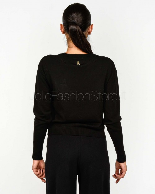 Patrizia Pepe Maglia Girocollo In Lana Nero  8K0334 KM36 K103