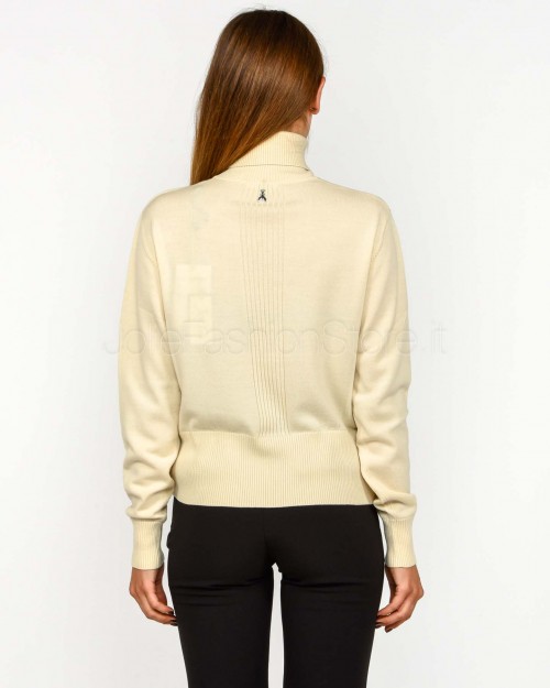 Patrizia Pepe Maglia Collo Alto Banda Lurex Wooly White  2K0340 KM36 W405