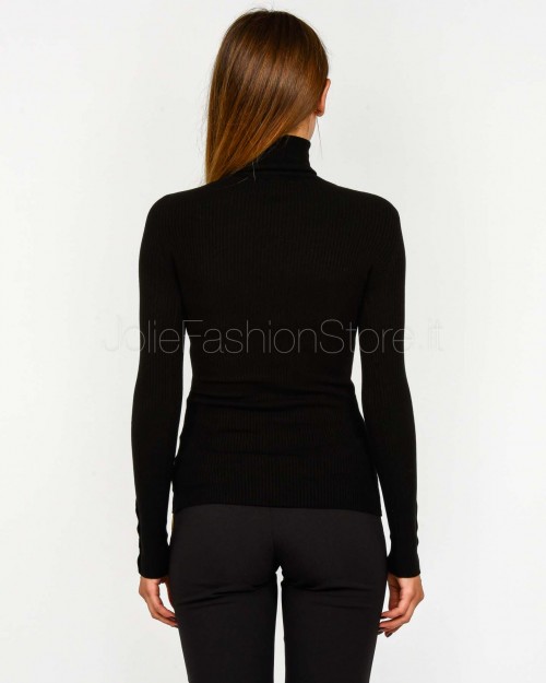 Elisabetta Franchi Maglia a Costine Con Taschino Nero  Mk11B56E2 110