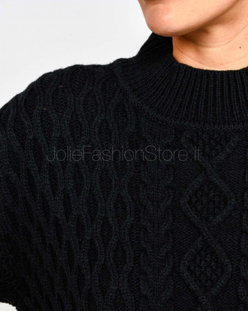 Patrizia Pepe Abito Misto Lana Nero  2K0334 K217 K103